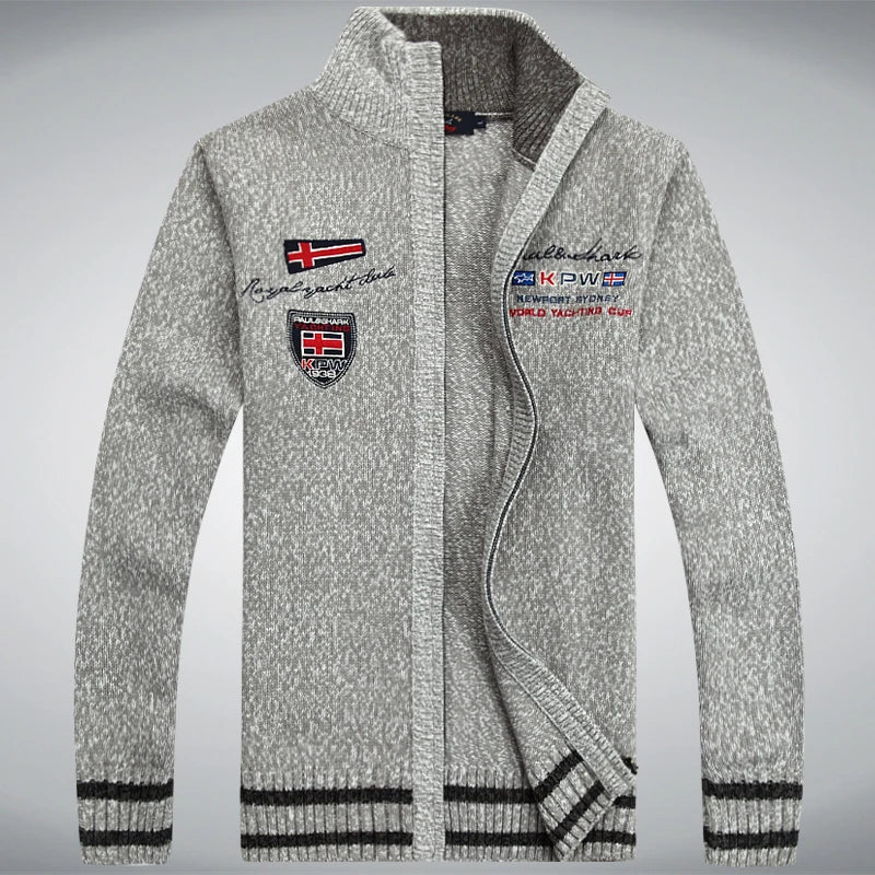 Cotton Man Sweater Shark Autumn Cardigan Overcoat Casual White Red Mens Winter Jacket 2022.