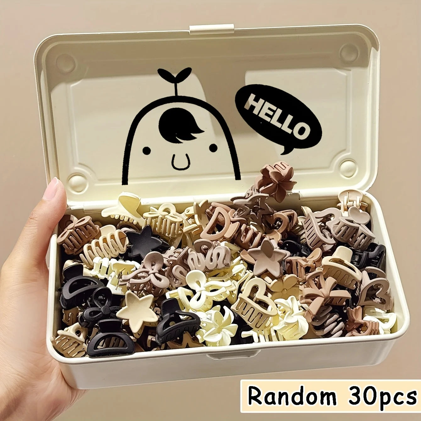 5/10/20/30pcs Beige Mixed Pack Small Clips, Cute Girl Accessories - Perfect for Daily Use, Special Occasions, or Travel Gifts.