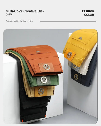 Seven-Color Stretch Jean Men's Trendy Wild Simple 97% Cotton High-End Slim-Fitting Small Straight Casual Men's Clothing Trousers.