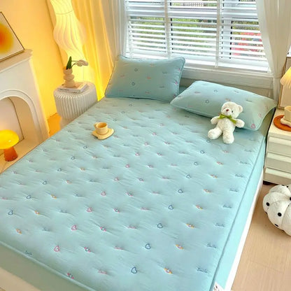 Cotton Mattress Single-piece Simmons Mattress Protective Cover Non-slip Fixing Bed Dust Cover