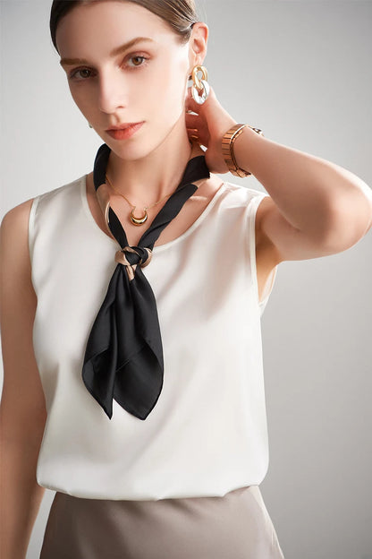 SuyaDream. Damen Basic Cozy Tanks, 100 % echte Seide, O-Ausschnitt, ärmelloses, schickes T-Shirt, 2025, solide Sommerwesten, Weiß, Rosa, Beige.