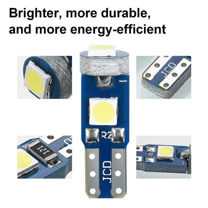 10X T5 Led-lampe W3w Auto Lichter Lizenz Lampe Motorrad Dashboard Licht Auto 3smd 12v Canbus Innen Mini rote Dome Lesen Lampen.