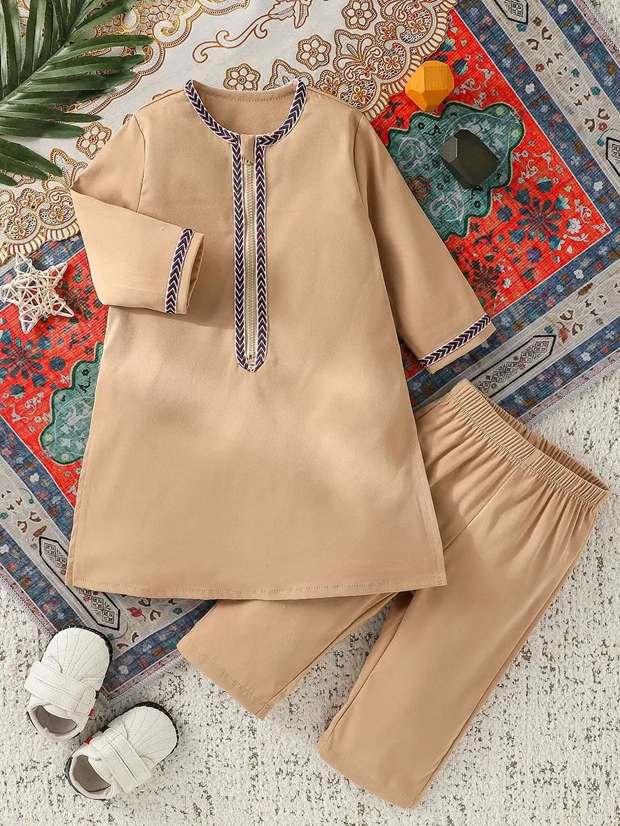 2Pcs Baby Jungen Alle Jahreszeiten Langarm Für 1-3Y Fit Nahen Osten Sets Kleidung Tragen Nationalen Stil Kleidung anzüge.