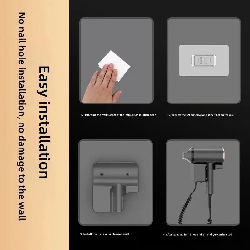 220V wall mounted Hotel Hair Dryer for Bathroom,Restroom Professional Blow Dryer,with Stand Rack,Specialised Motor for Hotel