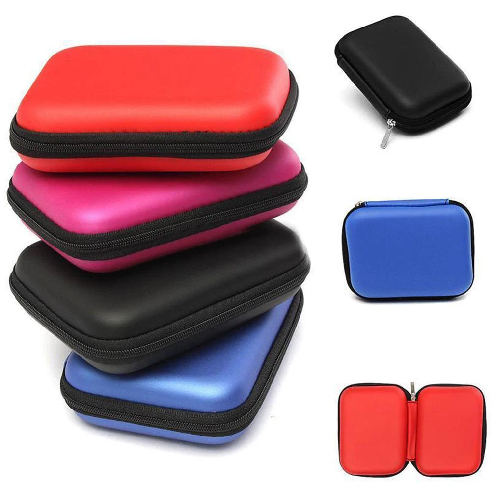 2.5 Inch HDD Box Bag Case Portable Hard Drive Bag for External Portable HDD hdd box case Cable storage Bag Protection Black/Blue.