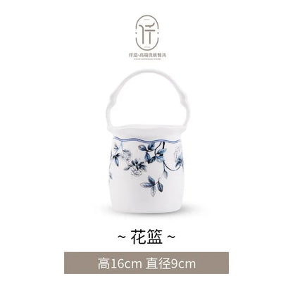 Blue Peacock Bone China Dining Plate Blue and White Kitchen Tableware Flower Ceramic Tableware Home Dining Bar Main Course Plate