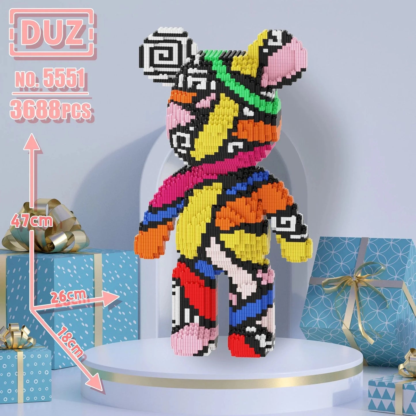 Oversized Violents Bear Building Blocks Assembled Toys DIY Adult Educational Children's Toys Birthday Gift Model Dolls Toys