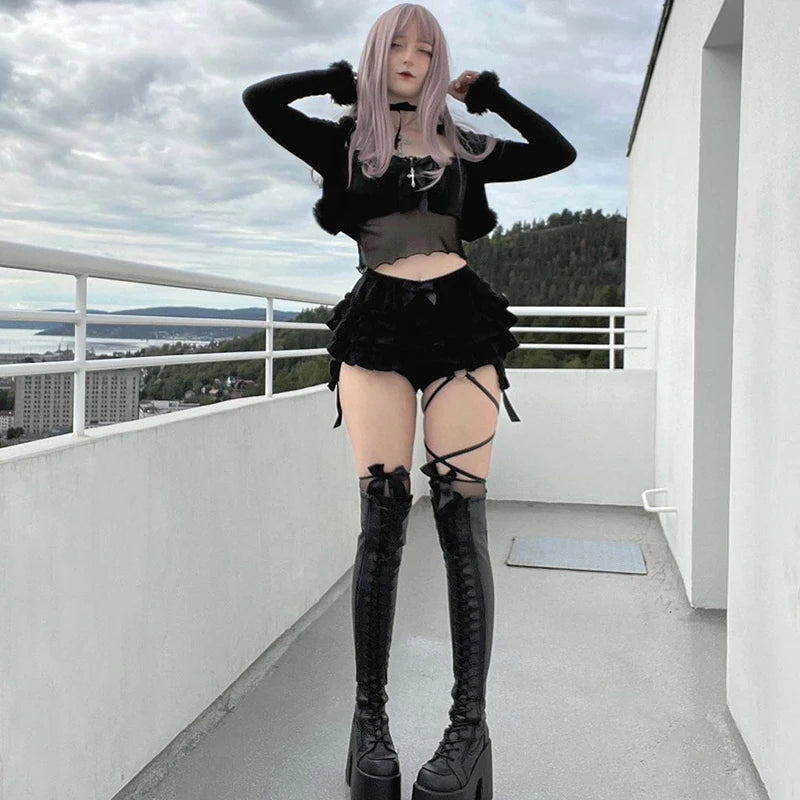 AltGoth Mall Goth Hotsweet Shorts Women Aesthetic Y2k E-girl.