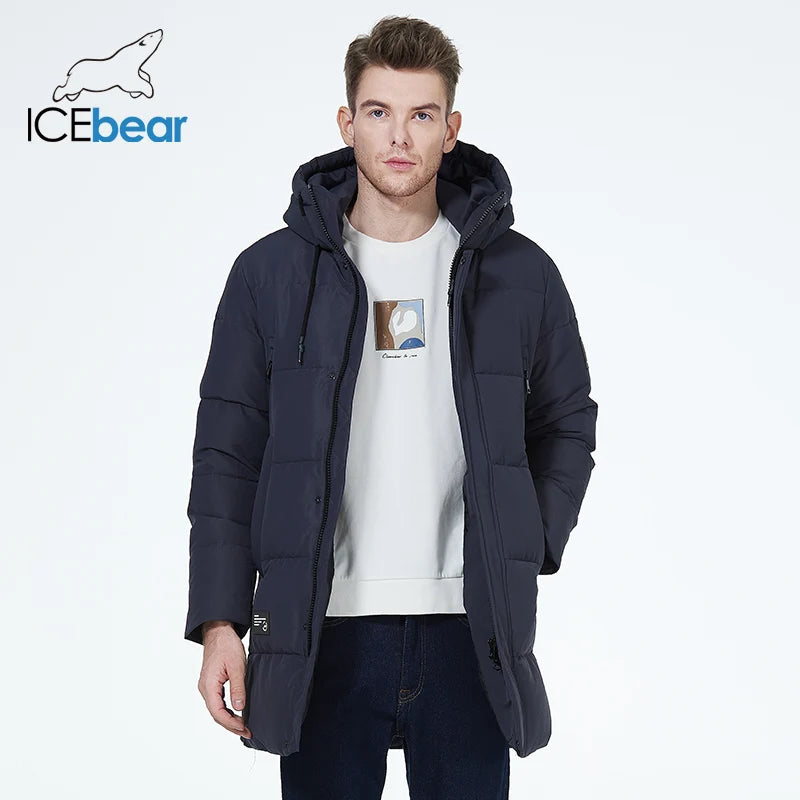 ICEbear 2023 winter jackets for men casual cotton coat mid-length Puffer parkas MWD3061D.