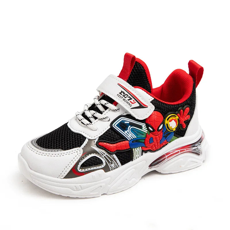 Disney Children's Casual Shoes Sneakers Boys' Cartoon Children's Mesh Breathable Sport Running Gray Black Shoes Size 21-38.