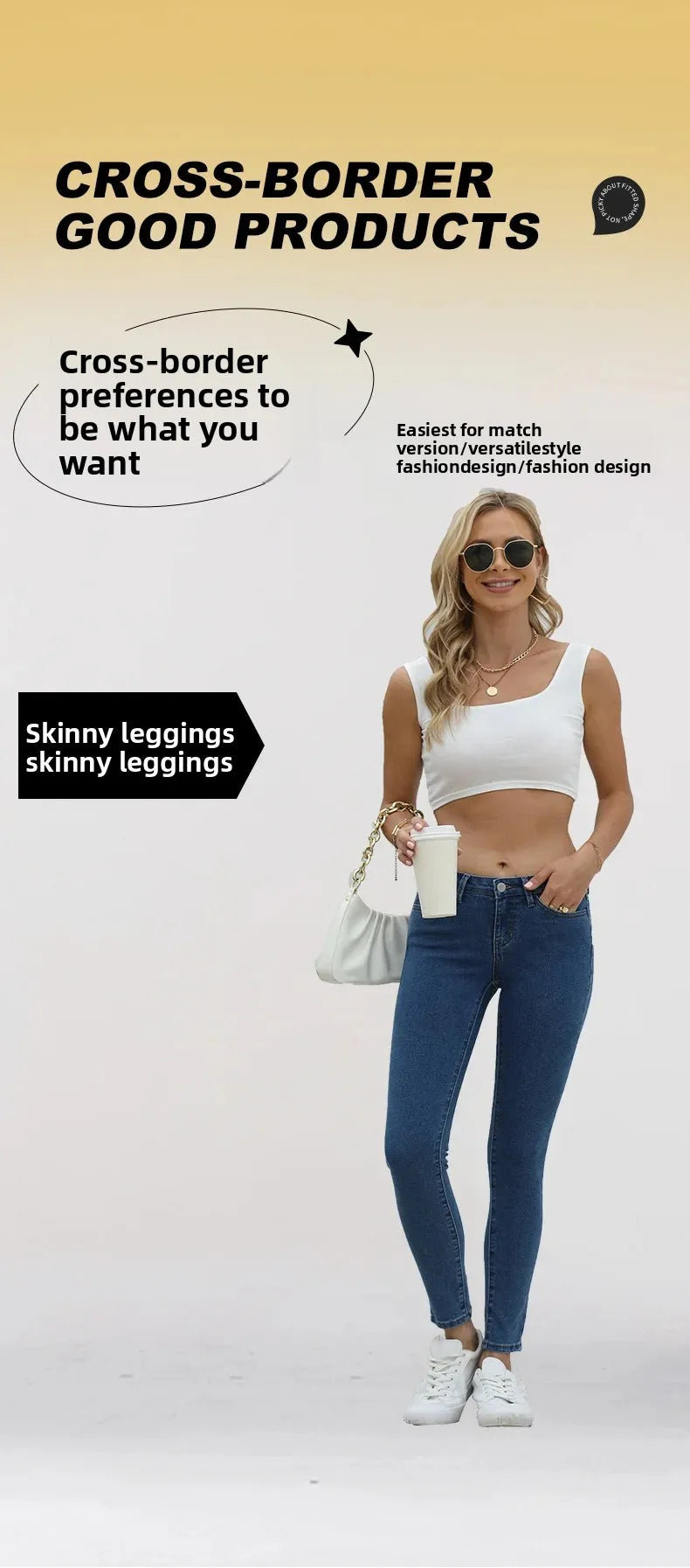 Women's Slim Fit Blue Jeans Mid Waist Trousers Fashionable Body Shape Enhancing Denim Pants by None( AE Stock) Origin China.