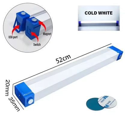 LED Bar light Rechargeable Tube Camping Lamp Magnetic Suspension Portable Light Bulb for Emergency Night Market Outdoor Lighting.