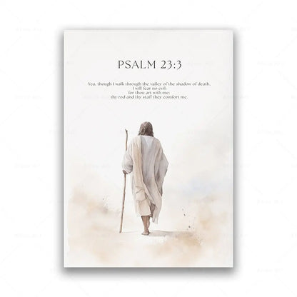Psalm 23:3 Jeremiah 29:11 Psalm 91:2 Inspirational Quotes Poster Jesus Painting Christian Bible Verse Wall Art Living Room Decor.