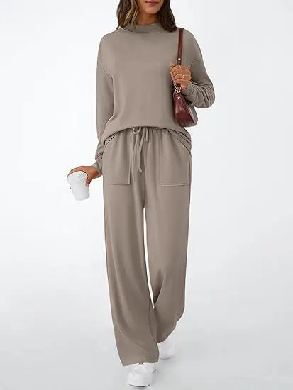 Autumn Winter Sweatshirt 2 Piece Set Women 2025 Casual Sport Long Sleeve Loose Tops And Wide Leg Pants Sets Suits Outfit.