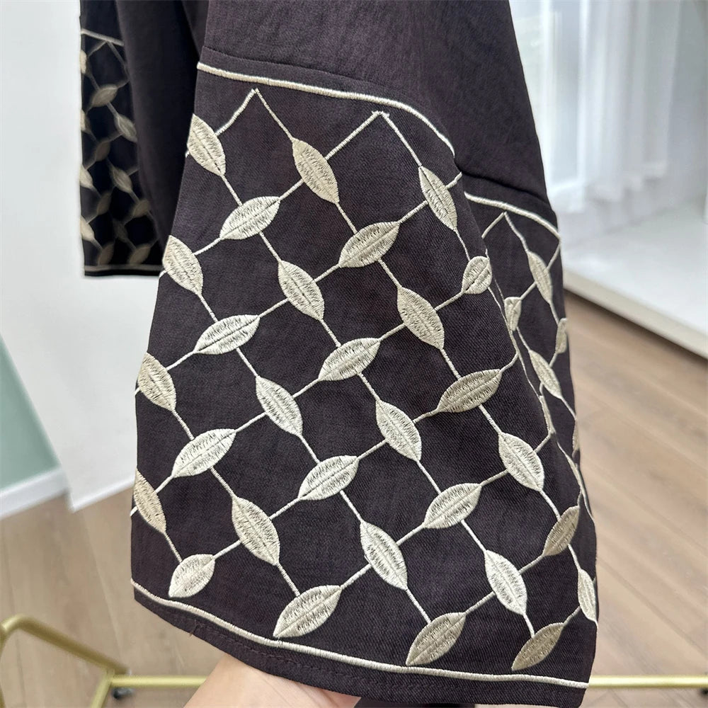 Open Muslim Kimono Abaya Dubai Elegant Kaftan Modest Dress Abayas For Women Islam Caftan Marocain Robe Arabe Femme Musulmane.