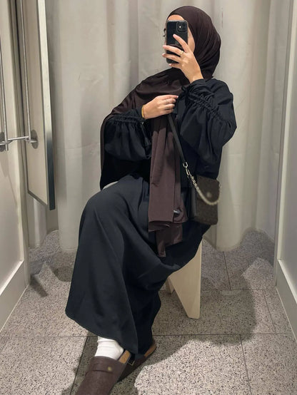 Eid Islamischen Modest Kleid für Frauen Abaya Spitze-up Hülse Marokko Casual Ramadan Vestidos Gebet Kaftan Dubai Muslimischen Lange robe.