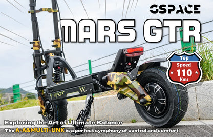 GSPACE MARS11 GTR Electric Scooter 2000*2W Motor 72V45Ah Battery Escooter  11 inch City tires E-Scooter.