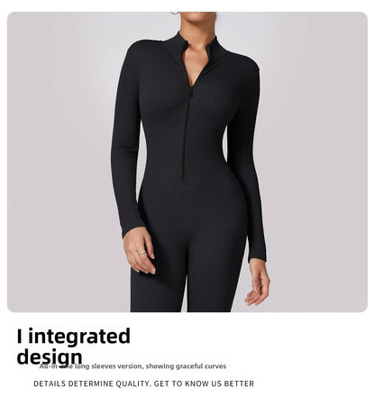 Women's Sporty Dry Fast Jumpsuit Yoga Suit Tight Dance Fitness One-Piece Clothing Set Comfortable Breathable Gymwear.