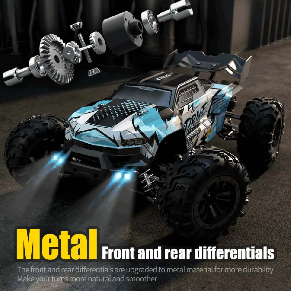Teeggi 16101 /16102 PRO 1:16 High Speed RC Car With LED Light Drift 70KM/H 4WD RC Off-Road Car Monster Truck Toy For Kid Gifts.