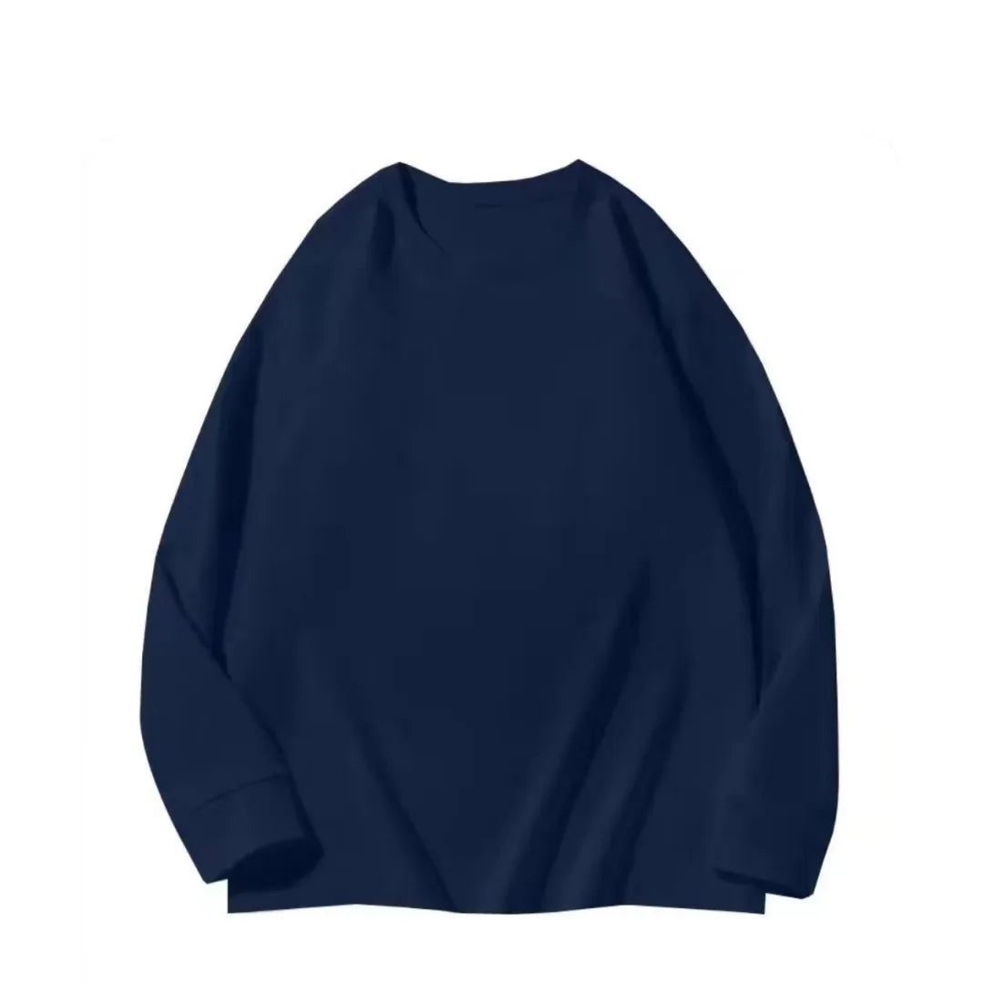 300gsm Heavy Weight Cotton T-shirt Long-sleeved T-shirt for Men Women Pure White Men's Blank Shirt Wholesale