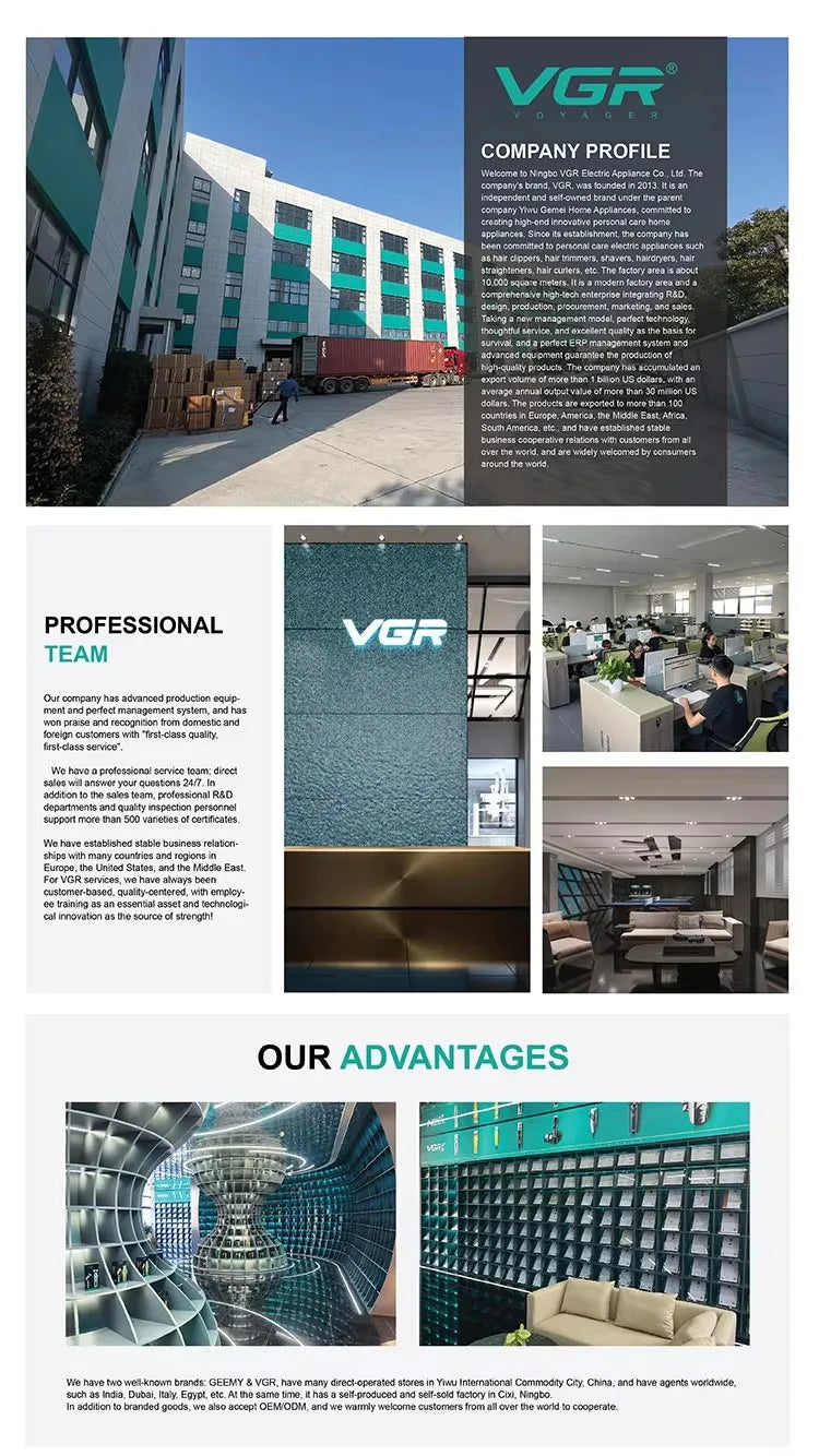 VGR Hair Dryer Professional Hair Dryer Machine Hot and Cold Adjustment Air Blower Brushless Motor 110000 RPM Barber Salon V-401