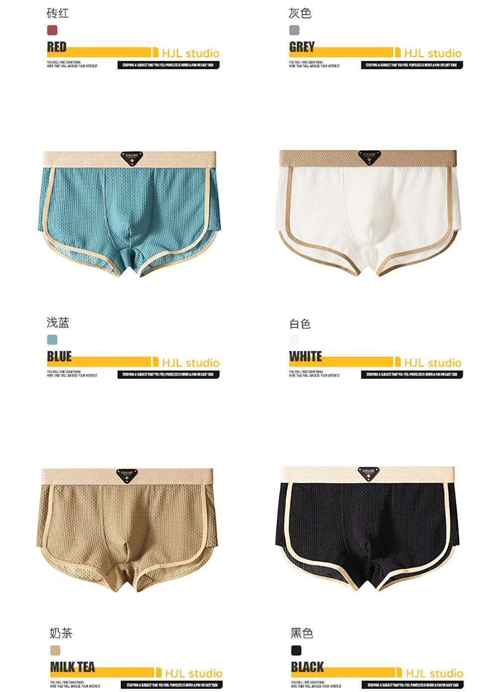 3 Teile/paket Mode Eis Seide Gestrickte Plaid Boxer Atmungsaktive Komfort Mesh Gabelung Unterhose Super Weiche Hohe Elastische männer Höschen