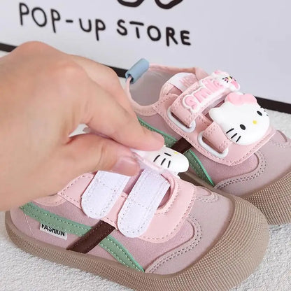 Sanrio Girl Kawaii Canvas Shoes Kindergarten Baby Child Cute Hello Kitty Spring Autumn Fashion Outdoor Running Sports Leisure.