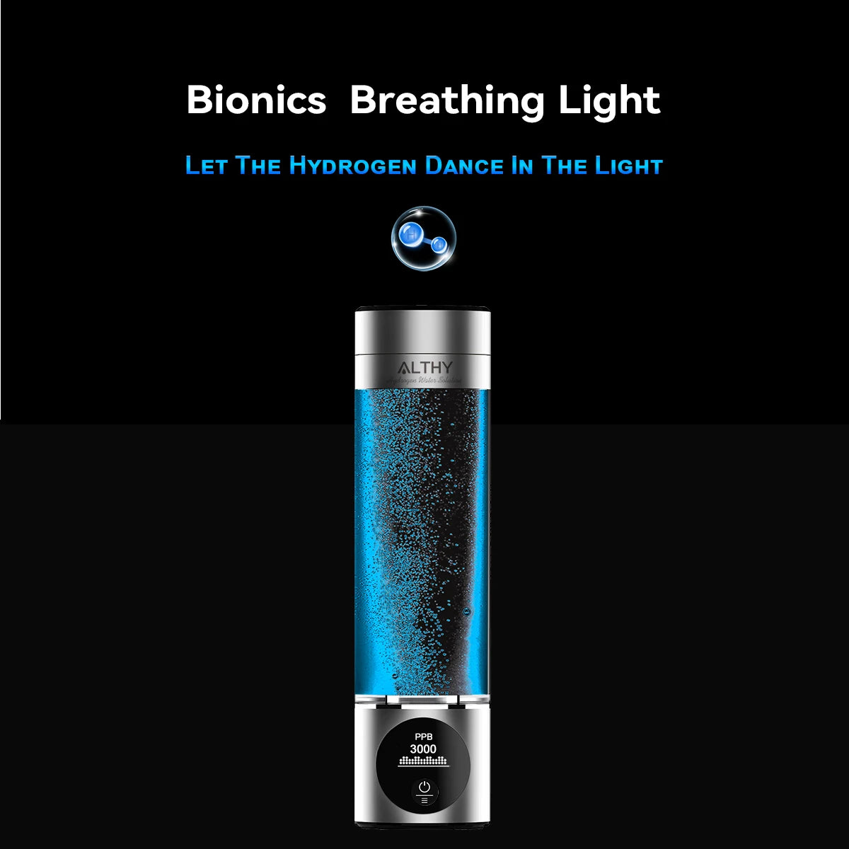 ALTHY Performance Hydrogen Water Generator Bottle DuPont SPE+PEM Dual Chamber + PPB&Time&Battery Display + H2 Inhalation Device.
