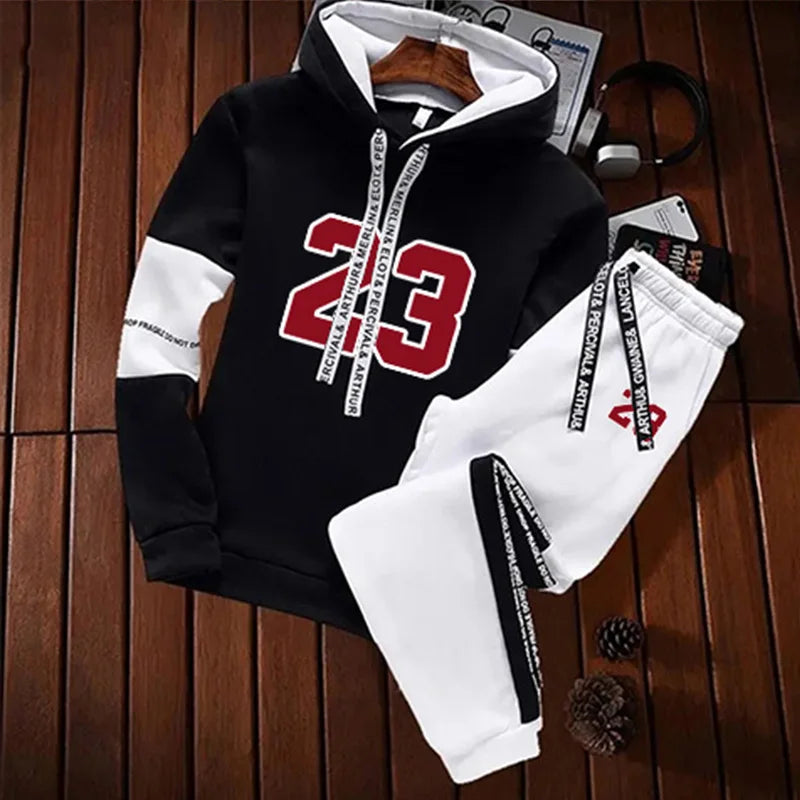 Sweatshirts for Men Casual Men's Set Hoodie Sports Pants and Sportswear Sport Daily Comfortable Fashion Tracksuit Hot Sales 2024.