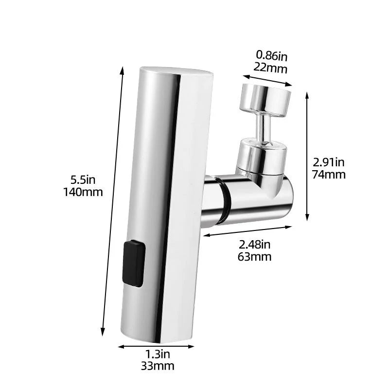 Three-speed Waterfall Water Outlet Multi-function Faucet Extender Universal Rotating Nozzle Splash-proof Kitchen Artifact