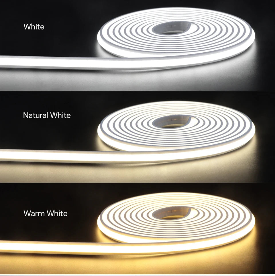 Neon Cob Self-adhesive LED Strip Touch Sensor Light AC110/220V TO DC 24V Silicone Tube Dimmable Neon Tape for Under Cabinet Lamp.