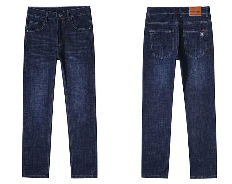 Male  All-match Brand Trousers Four Season Men's High Quality Jeans  Business Casual High Waist Denim Pants Simplicity Cool.