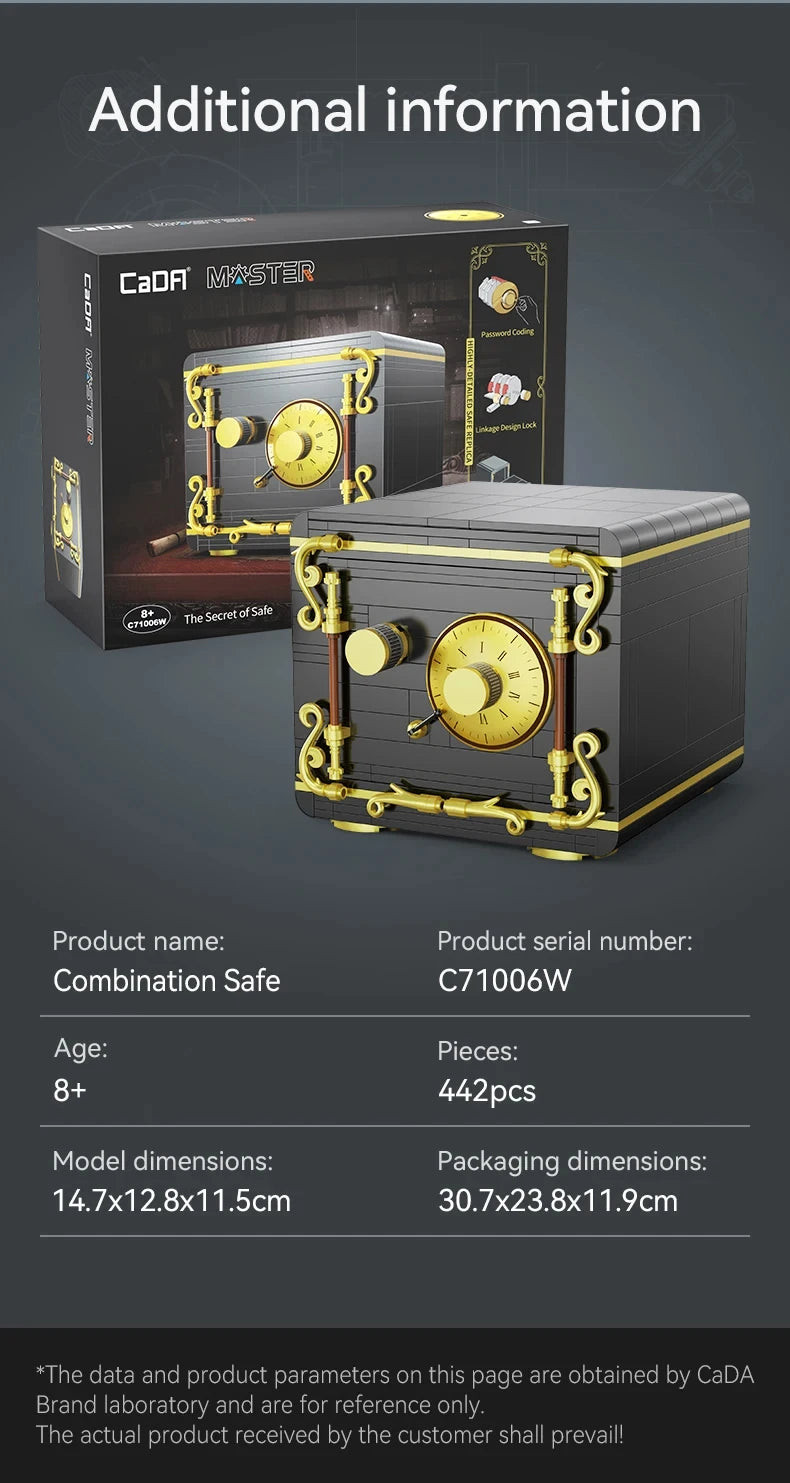 Cada 422PCS City Retro Combination Safe Building Blocks The Secret of Safe Experiment Education Bricks Toys Boys Gifts.