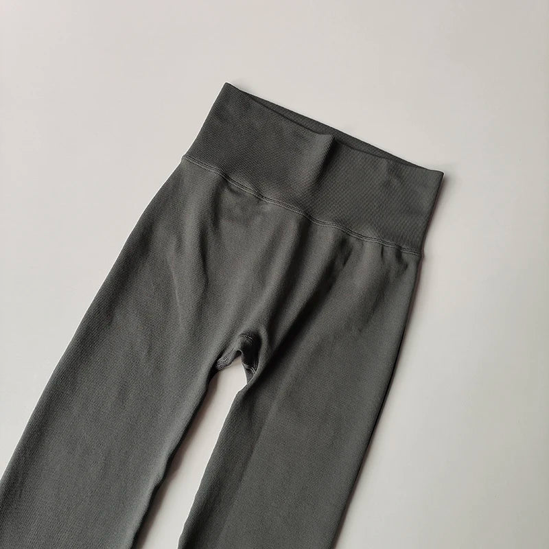 High Waisted Compression Without Awkward Lines Micro Flared Yoga Outdoor Wear Seamless Elastic Fitness Pants Lifting Leggings.