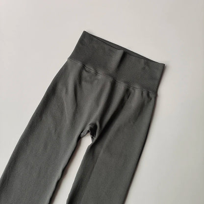 High Waisted Compression Without Awkward Lines Micro Flared Yoga Outdoor Wear Seamless Elastic Fitness Pants Lifting Leggings.