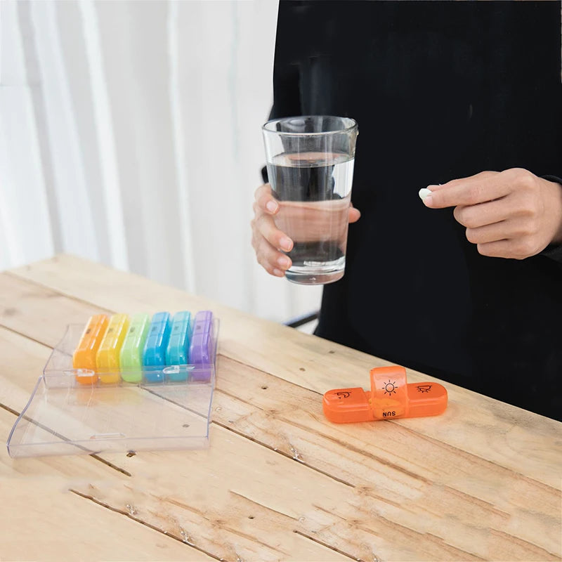 Weekly 6/7/8/10/21 Grids Pill Box Medicine Organizer Black Plastic Storage Box Container Portable Pill Case.