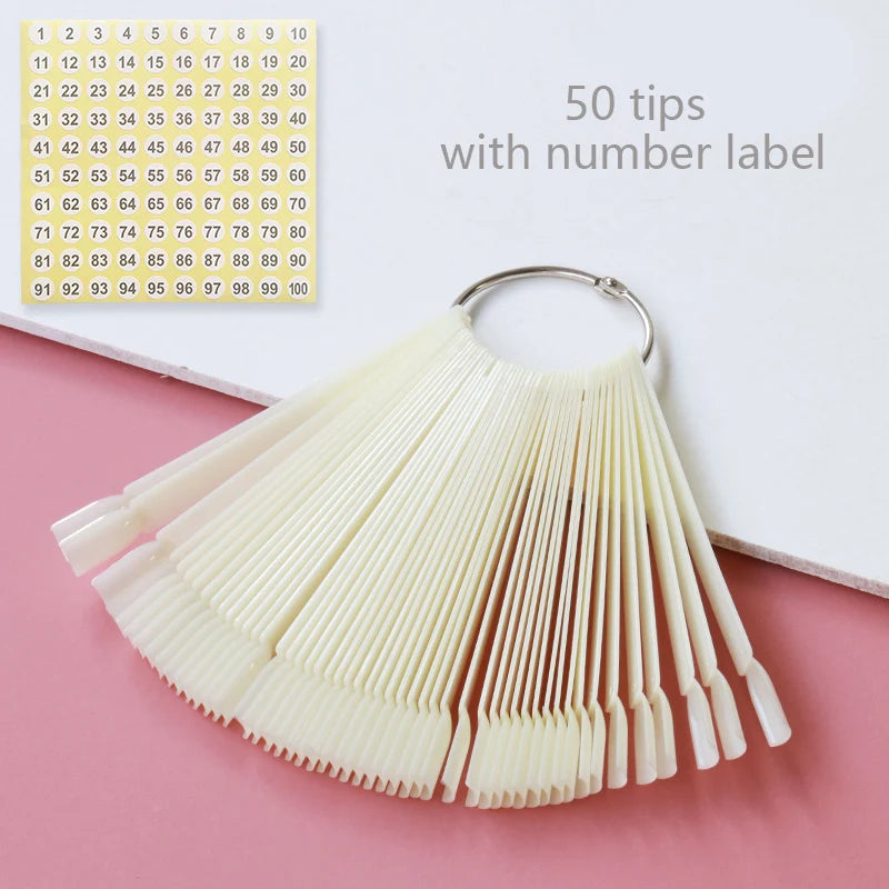80/50/20pcs Nail Display Sticks Nail Swatch False Nail Tips Nail Gel Polish Practice Clear Display Board for Nail Art Tools