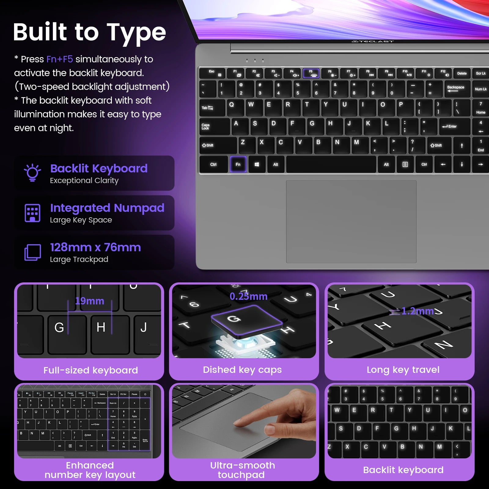 【New】Teclast F16Pro Laptop 15.6 Inch 1920X1080, 12Gb / 16Gb Ram, 256Gb / 512Gb Rom, Backlit Keyboard, for Intel N95, Mini-Hdmi.