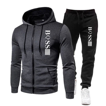 The new men's tracksuit 2025 features hats and sweatpants, fitness wear, and casual and entertainment trendsetters.