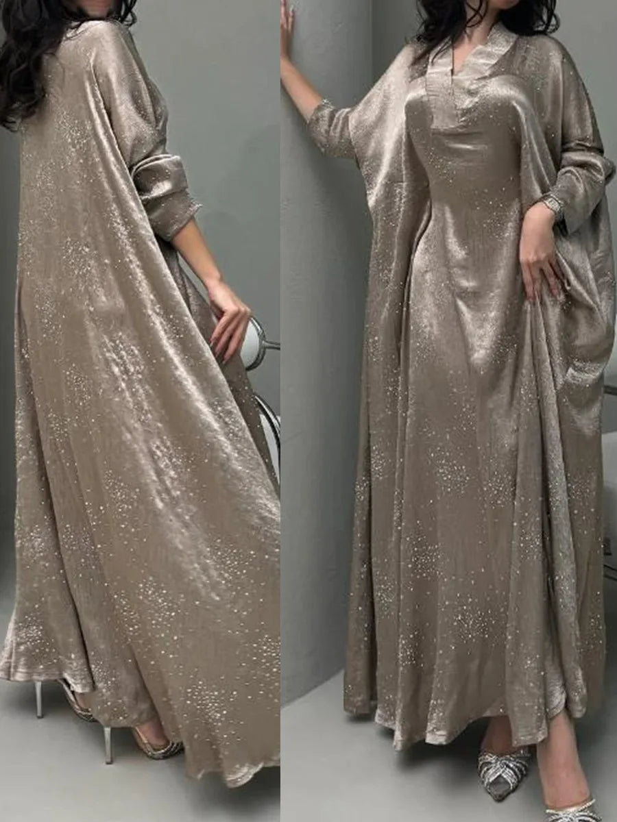 Women Ramadan Eid Arabic Dubai Abaya Luxury Muslim Fashion Hot Beading Long Dress Kaftan Robe Femme Islam Prayer Clothing Kebaya.