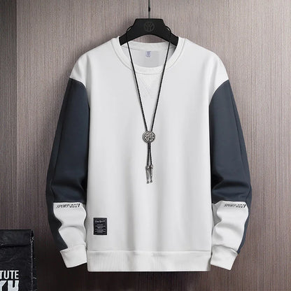 2025 Men Casual Sweatshirt Hoodie Men Harajuku Streetwear Pullover Male Patchwork Loose O-Neck Fashion Hip Hop Hoodies.