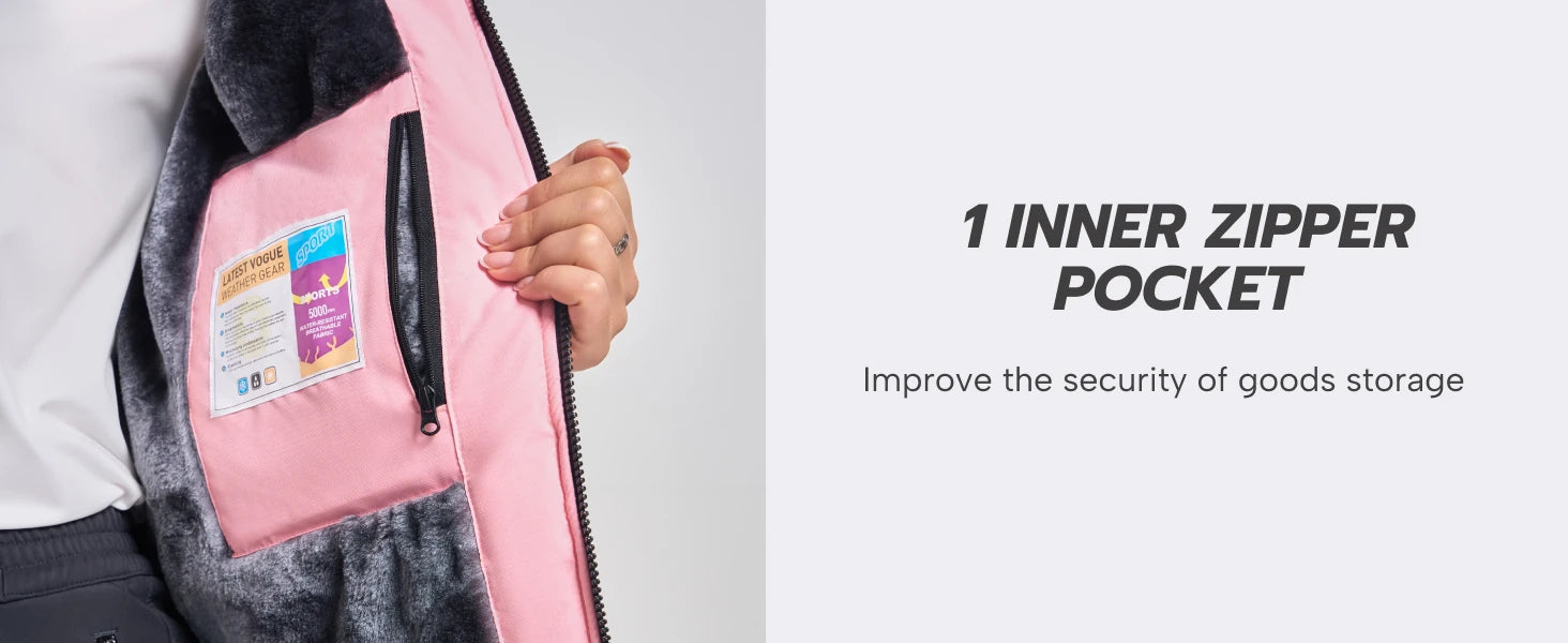 TACVASEN Winter Fleece Lined Hooded Parka Jacket Womens Ski Snowboard Warm Coats Waterproof 5 Zipper Pockets Windbreaker Outwear.