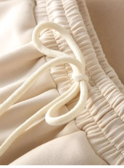 Frühling Herbst frauen Kleidung Set Gedruckt Doppel-Reißverschluss Jacke + hohe Taille Elastische Kordelzug Breite Bein Hosen Sport zwei-Stück Set