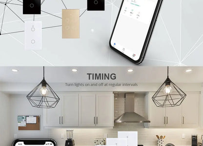 Tuya WiFi Smart Licht Schalter UNS Standard Arbeit Mit Alexa Google Home Wand Touch Schalter 110 V 220 V RF433Mhz Fernbedienung 1 2 3 4 Gang.
