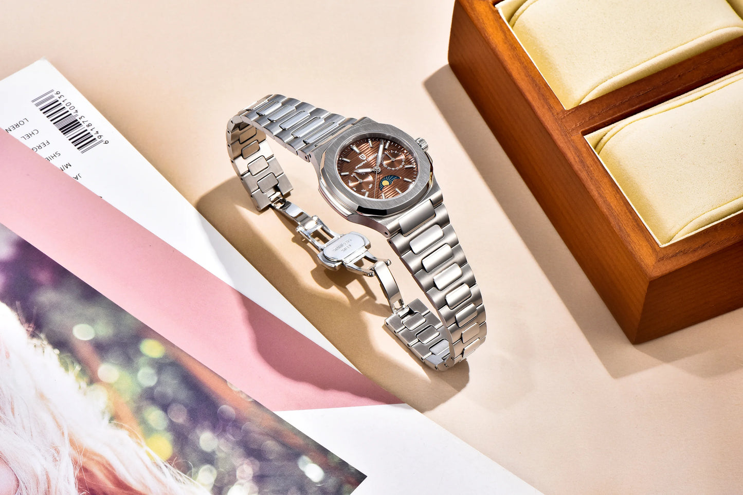 PAGANI DESIGN  Women's Watches Luxury Quartz Watch For Women Multifunctional Chronograph Moon Phase Automatic Date Ladies Watch.