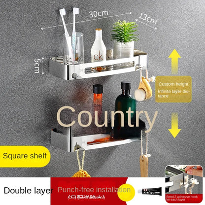 1/2 Schichten Eck-Duschregal für Badezimmer, Shampoo, Duschregal, Halter aus Edelstahl 304, stanzfrei, Küchenstativ, Eckständer