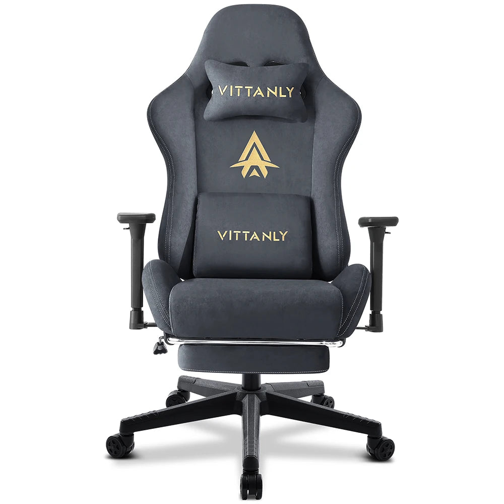 HAPIHAPPY Modischer Gaming-Stuhl, echter Computer-Bürostuhl mit Taschenfederkissen, Armlehnen und Fußstütze, Spielstuhl