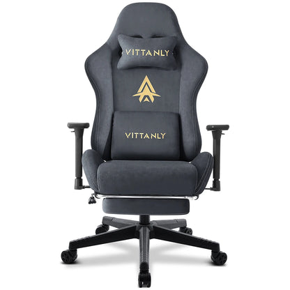 HAPIHAPPY Modischer Gaming-Stuhl, echter Computer-Bürostuhl mit Taschenfederkissen, Armlehnen und Fußstütze, Spielstuhl