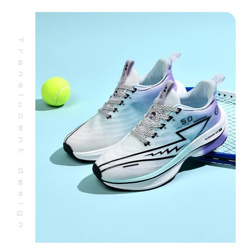 Men Sport Shoes Professional Cushioned Carbon Plate Running Shoes Breathable Lace-up Casual Sneakers Marathon Athletic Footwear.