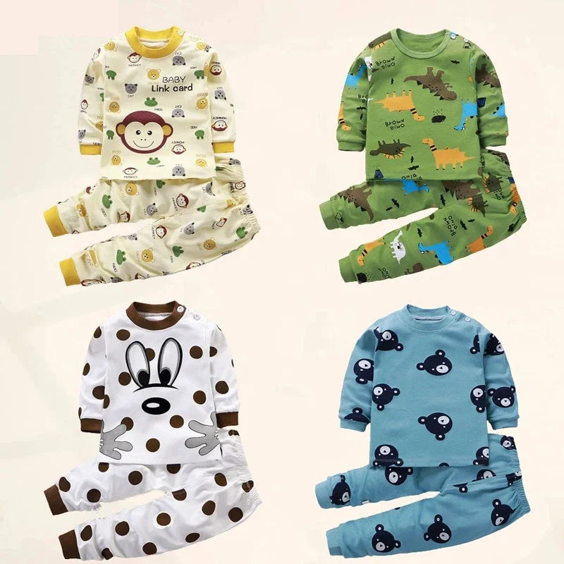 Kids Clothes Children Sets Children's Clothing Boys Girls CottonAutumn winter Clothing Pants Sleepwear Underwear Christmas Gift.